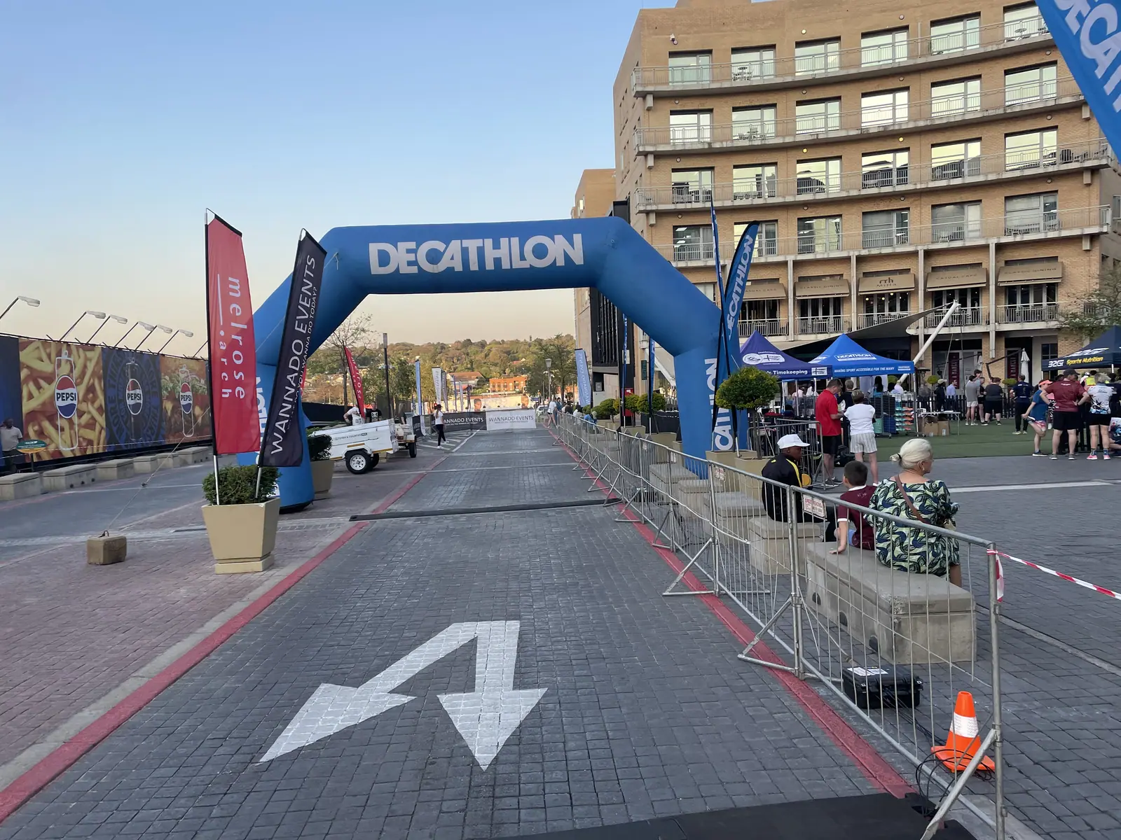 The Decathlon arch on the Melrose Mile course